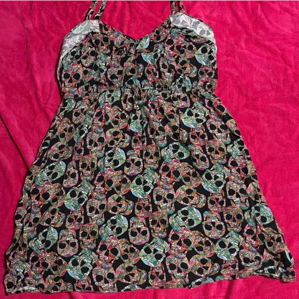 Torrid Multicolor Skull Print Mini Dress